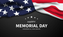 Memorial Day - Honoring All Who Served With USA Flag, Vector Illustration.