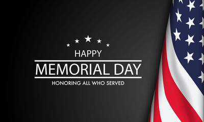 Wall Mural - Memorial Day - honoring all who served with USA flag, Vector illustration.