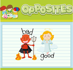 Sticker - Opposite words with pictures for kids