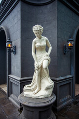 Very beautiful elegant beautiful female statue in roman style 