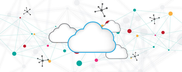 Wall Mural - cloud computing storage technology background cloud technology digital data services innovation conc