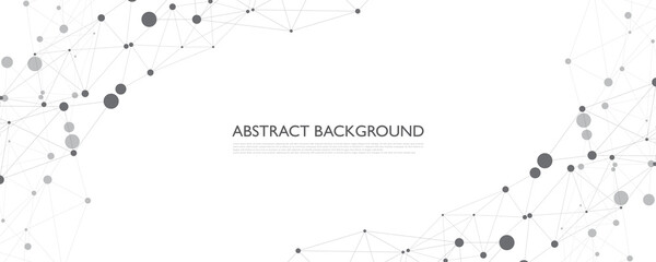 Wall Mural - abstract background connecting innovation dots and line communication concept