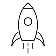 Canvas Print - Launching rocket thin line icon