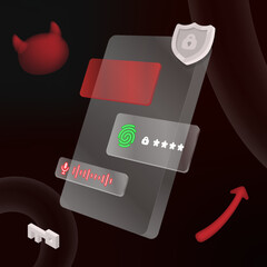 Wall Mural - Chatting to deceive information 3D illustration