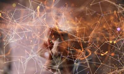 Wall Mural - sphere network structure - abstract design connection design