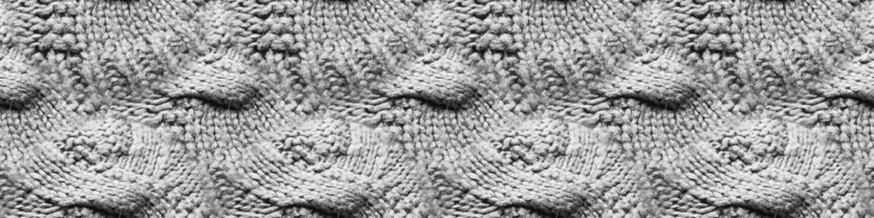 Wall Mural - Knitting Texture. Black Sweater Knit Seamless.