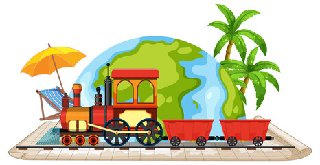 Wall Mural - Train with natural scene