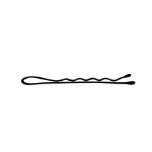 Bobby Pin Logo Icon Sign Barrette Emblem Hand Drawn Accessory Hair Decoration Hairstyles Cartoon Vintage Design Style  Fashion Print Clothes Apparel Greeting Invitation Card Cover Banner Poster Ad