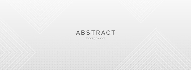Wall Mural - White abstract vector long banner template. Minimal background with line arrows and copy space for text. Facebook cover