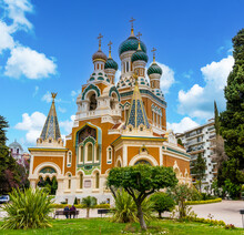 The St Nicholas Russian Orthodox Cathedral In Nice, France