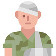 wounded soldier flat icon