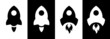 Rocket simple icon set vector illustration