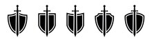 Shield And Swords Icon, Vector Illustration