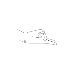 Canvas Print - Wrist hand gesture Single line drawing. Sign and symbol of hand gestures. Single continuous line drawing. Hand drawn style art doodle isolated on white background illustration