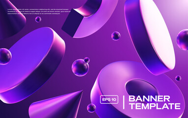 Wall Mural - 3d background with gradient geometric shapes. eps10 vector.