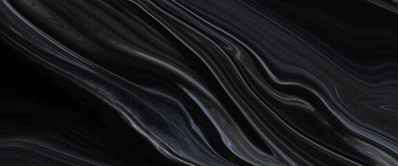 Wall Mural - black wavy marble look background