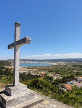 Concha View In Sao Martinho Do Porto With Stone Cross, Centro - Portugal 