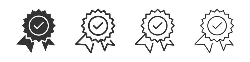 Fototapete - Certificate medal icons collection in two different styles and different stroke. Vector illustration EPS10