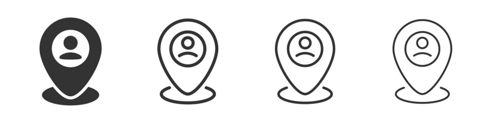 Leinwandbilder - Man map marker icons collection in two different styles and different stroke. Vector illustration EPS10