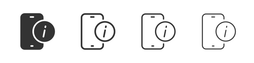 Poster - Smartphone info icons collection in two different styles and different stroke. Vector illustration EPS10