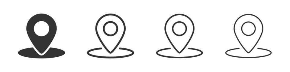 Leinwandbilder - Pin icons collection in two different styles and different stroke. Vector illustration EPS10