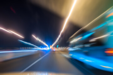 Wall Mural - car driving through tunnel