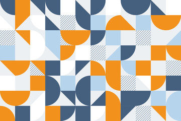 abstract vector geometric seamless pattern design in bauhaus style