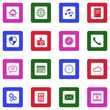 © andrej - Home Screen Application Icons. White Flat Design In Square. Vector Illustration.