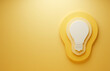 © adragan - Light bulb as a symbol of the idea on  yellow background. Copy space for text. 3d render