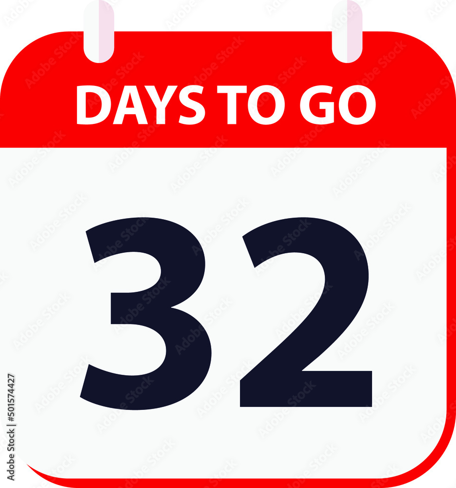 days to go last countdown icon 32 days go vector image. Stock Vector ...