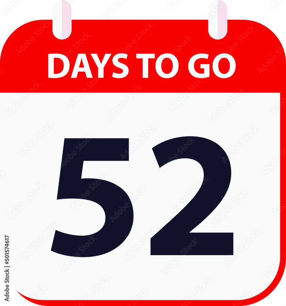 days to go last countdown icon 52 days go vector image. Stock Vector ...