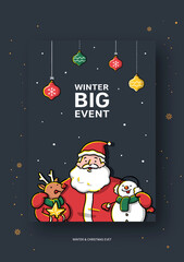 Wall Mural - Winter and Christmas event illustration
