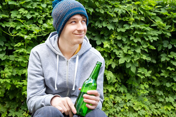 Wall Mural - Young Man with a Beer