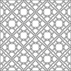 Vector monochrome pattern, Abstract texture for fabric print, card, table cloth, furniture, banner, cover, invitation, decoration, wrapping.Repeating geometric tiles with stripe elements.Black and 
wh