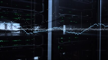 Wall Mural - digital information 3d animation server background