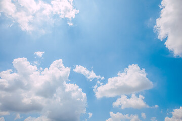Wall Mural - blue sky and white clouds or cloudscape.