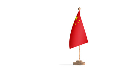 Wall Mural - China flagpole with white space background image