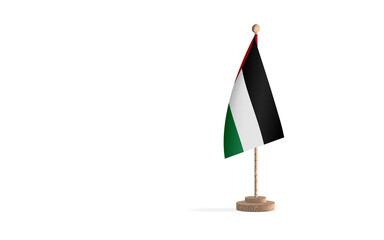 Wall Mural - Palestine flagpole with white space background image