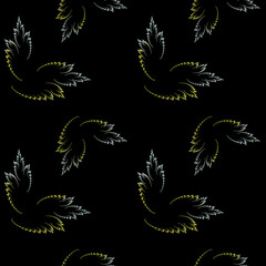 Wall Mural - Seamless fractal pattern on black background