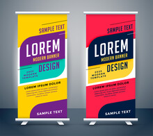 Trendy Roll Up Standee Banner Template Design