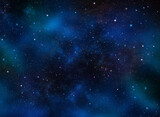 Fototapeta Kosmos - Universe with stars, nebulae and galaxy, night sky background