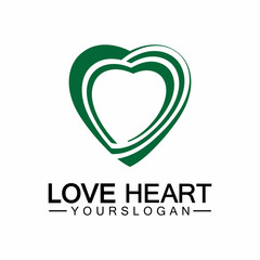 Wall Mural -  Love heart logo and symbol vector template