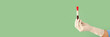 © Pixel-Shot - Doctor's hand holding test tube with blood sample on green background with space for text