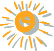© BormanT - vector simple isolated hand drawn lines, doodle of yellow with shadow, orange ray  or burst of sun for banner, background, wallpaper, cover etc.