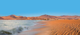 Namib desert with Atlantic ocean meets near Skeleton coast - 
Namibia, South Africa