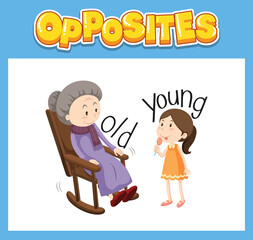 Poster - Opposite English words for kids