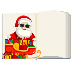 Poster - Santa Claus on opened blank book