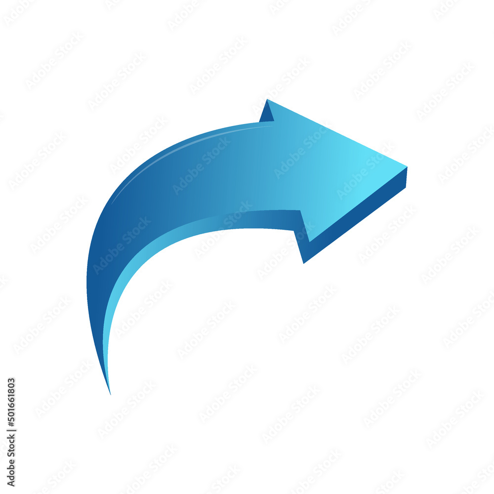 Blue 3d arrow vector isolated white background Stock Vector | Adobe Stock