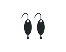 Jewelry Earrings. Vector Flat Icon Of Luxury Bijou Ear Pendants.
