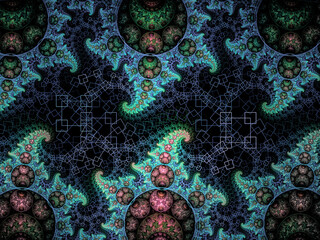 Wall Mural - abstract fractal spiral background, computer-generated illustration.